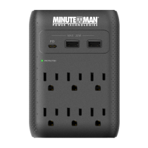 Wall Tap USB Charger and Surge Protector MMS-WAL6U3 by Minuteman